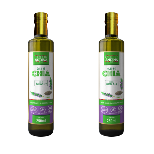 Óleo de Chia 100% puro Color Andina 250ml - 2 pacotes