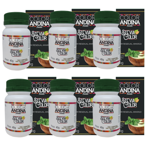 stevia color andina 40g kit 6 unidades