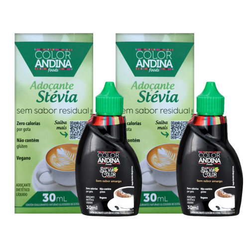 adoçante stevia liquida NOVA EMBALAGEM kit 2 unidades
